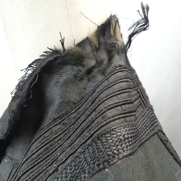 Antique Black Full Length Coat with Corde Applied Trim - Picture 9 of 9